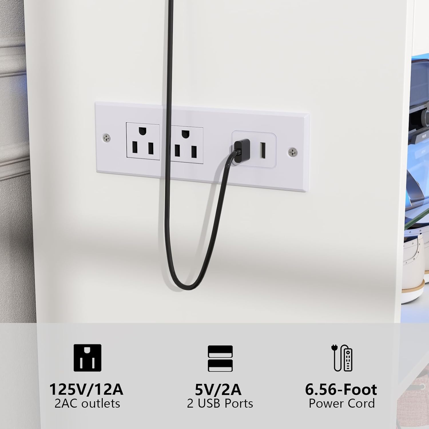 Makeup Vanity Storage Island with Charging & LED Light,Wardrobe Closet Island with Glass Tabletop and Bench, Modern Storage Display Cabinet with Drawers and Shelves for Dressing Room Cloakroom（White）