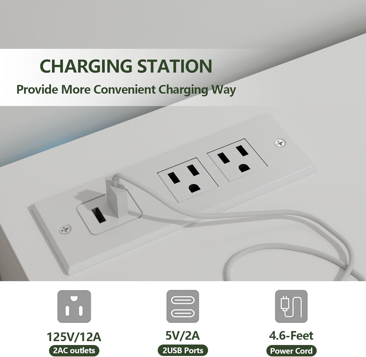 Loomie 9 Drawer Dresser with Power Outlet, Modern Chest of Drawers with LED Light, Long Wide Drawer Dresser Organizer Cabinet with 3 Open Cubbies for Bedroom, Living Room,Entryway (White)