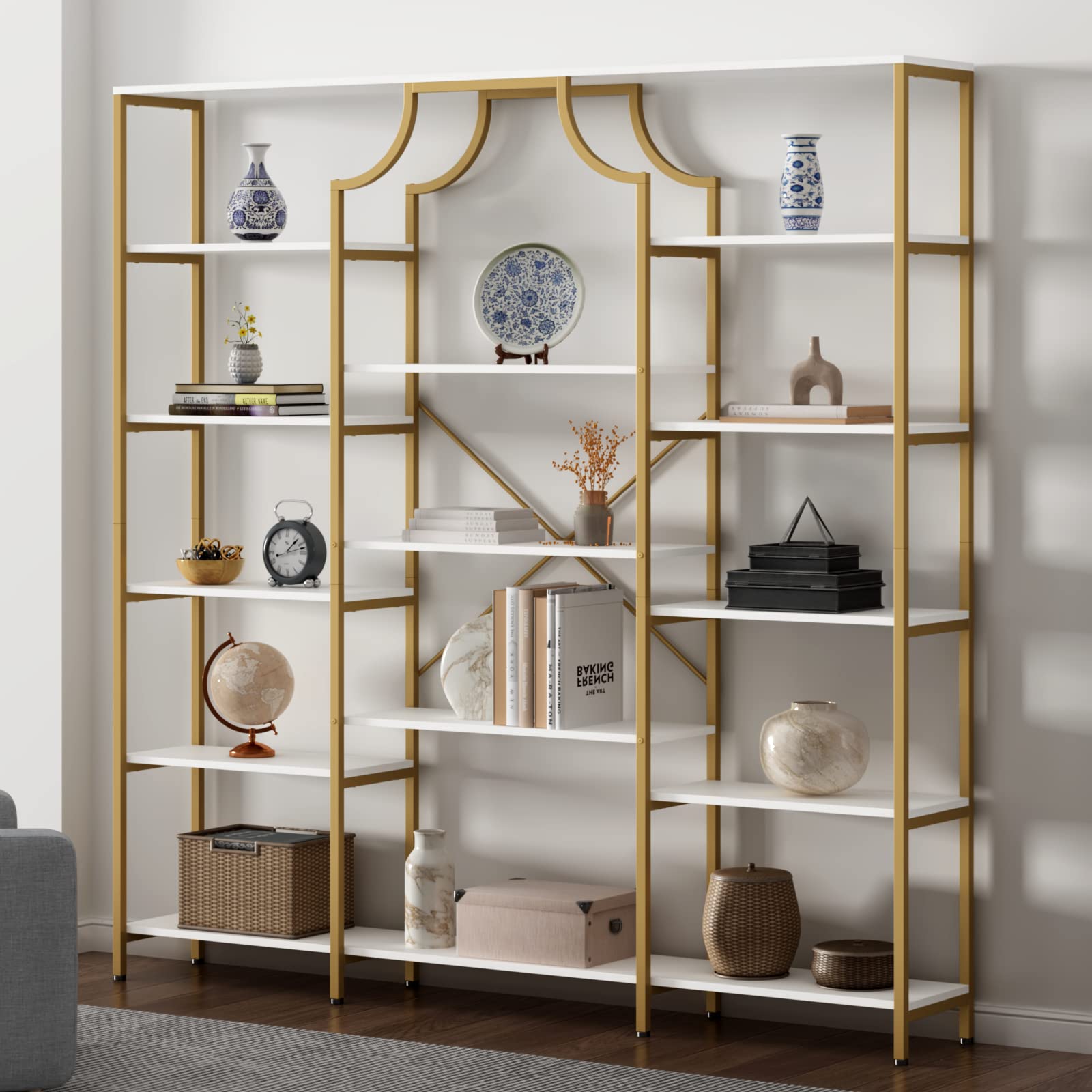 Loomie 8-Open Shelf Bookshelf Tall Storage Display Modern Open Book Case