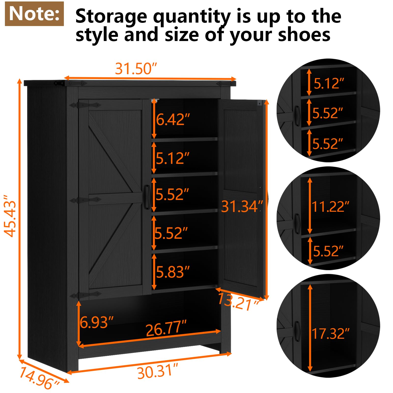 Loomie Shoe Cabinet with Doors, 7-Tier 28 Pair Shoe Cabinet Storage for Entryway, Hidden Narrow Shoe Cabinets with Adjustable Shelves