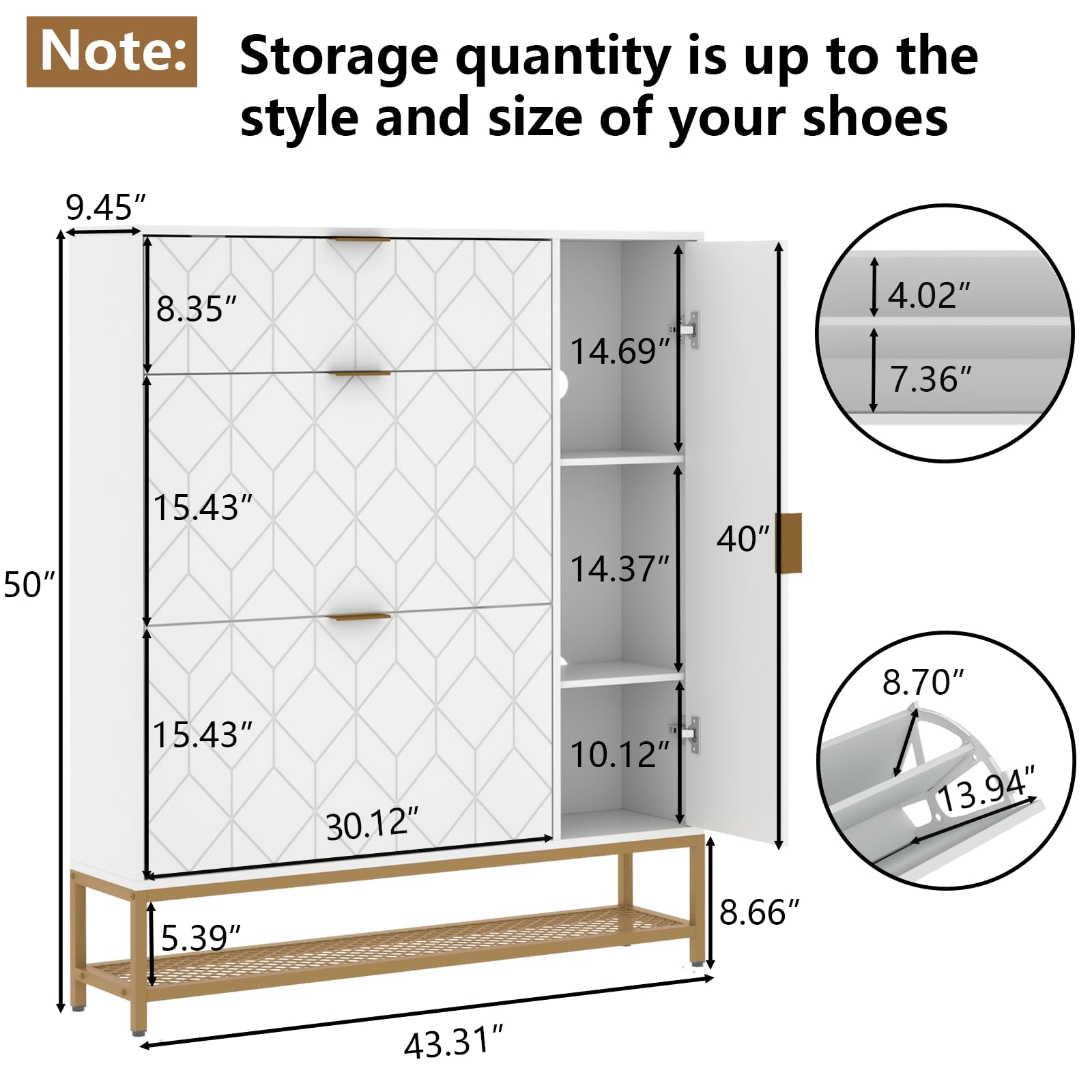 Loomie Shoe Cabinet,Freestanding Tipping Bucket Shoe Rack Organizer with 2 Flip Drawers,Entryway Narrow Shoe Storage with Adjustable Storage Shelf &Top Cubby,Modern Slim Hidden Shoe Cabinet, Black