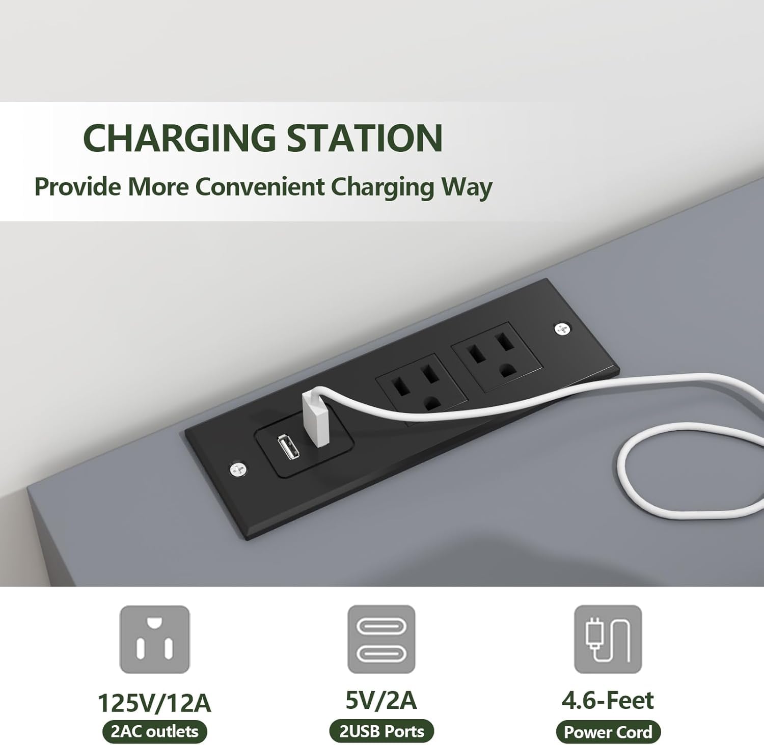 Loomie 12-Cell Divided Drawers Black Dresser with Charging Station & Led Lights for Bedroom, Long 63" Wide Dresser TV Stand for TVs