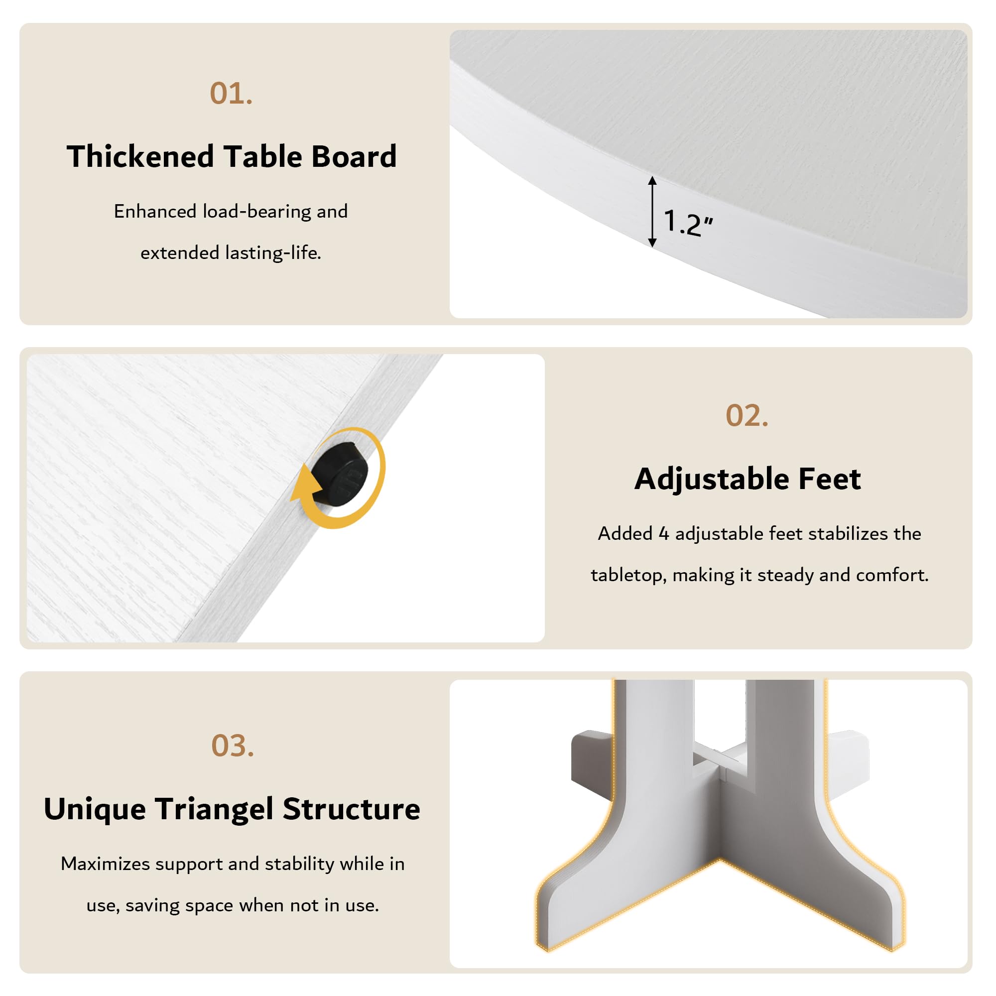 iPormis 59" Extendable Round Dining Table for 4-6, Modern Kitchen Table with Heavy Duty Pedestal Base & Wooden Top