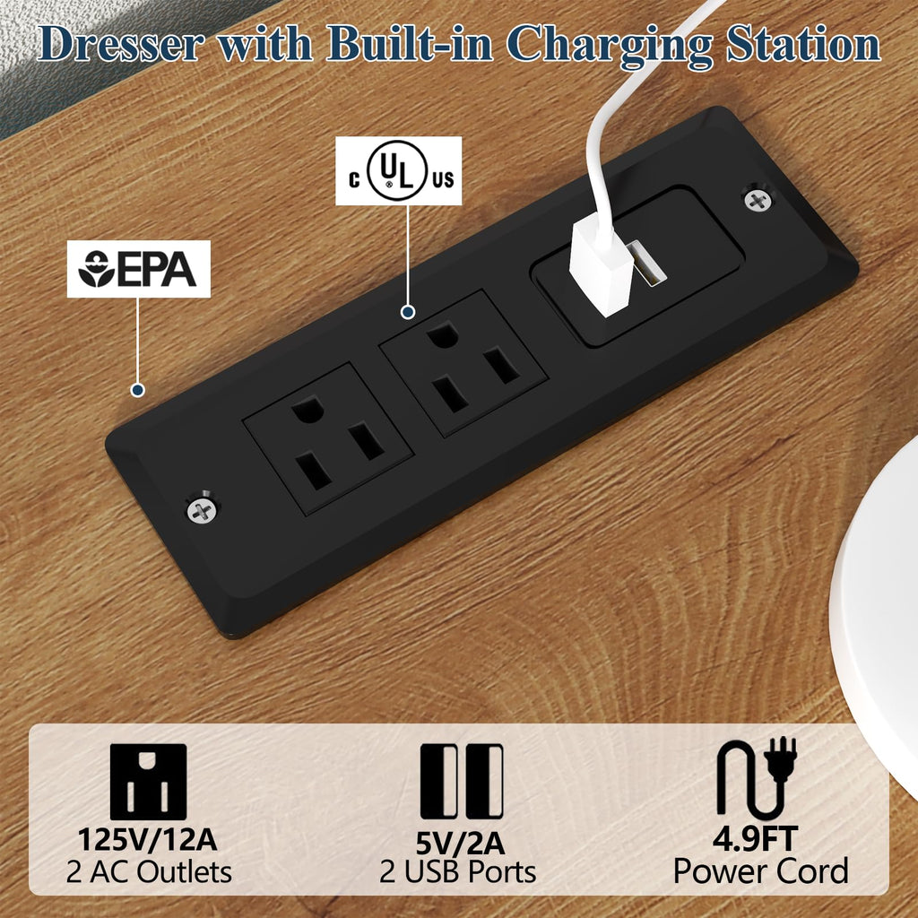 Loomie 63" Long Console Table with LED Lights & Power Outlet