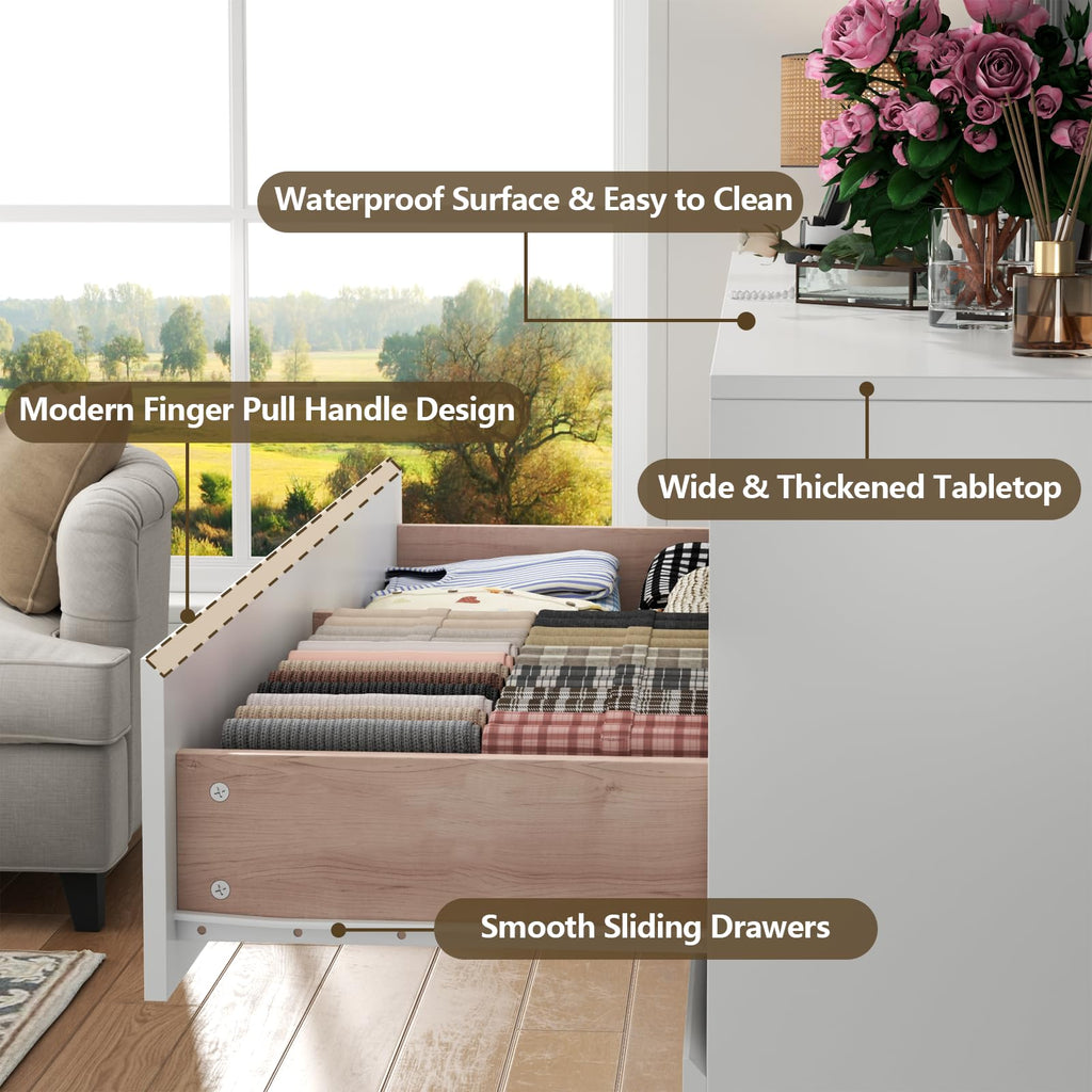 Loomie 12-Cell Divided Drawers Black Dresser with Charging Station & Led Lights for Bedroom, Long 63" Wide Dresser TV Stand for TVs