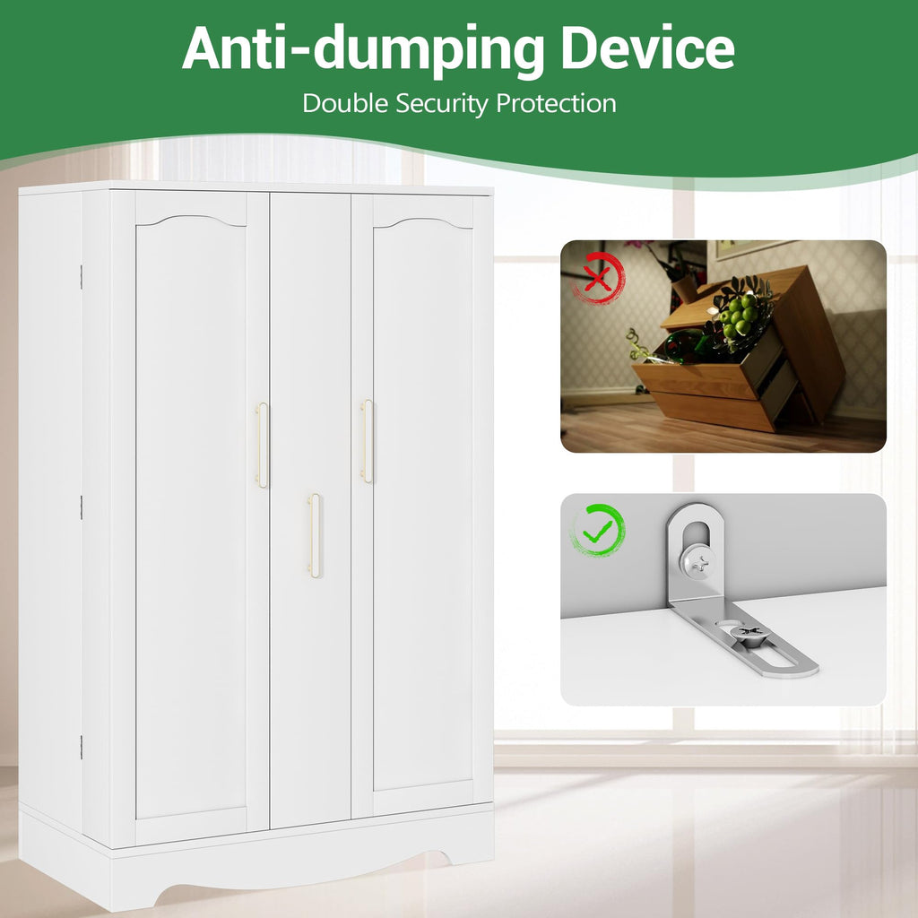 47" Kitchen Pantry Cabinet with Drawer, Storage Cabinet with Adjustable Shelves